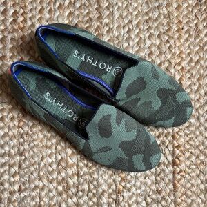Rothy's Green and Black Camouflage Flats